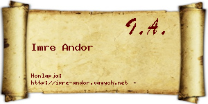 Imre Andor névjegykártya